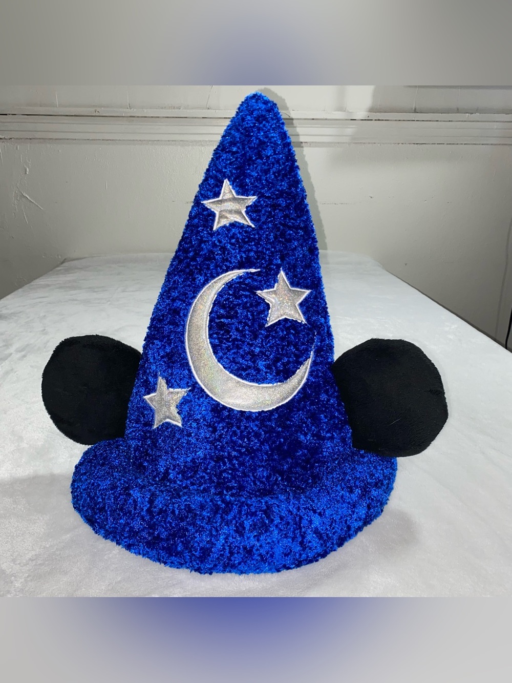 Disney World Parks Mickey Mouse Blue Fantasia Sorcerers Wizard Hat With Ears 15"
